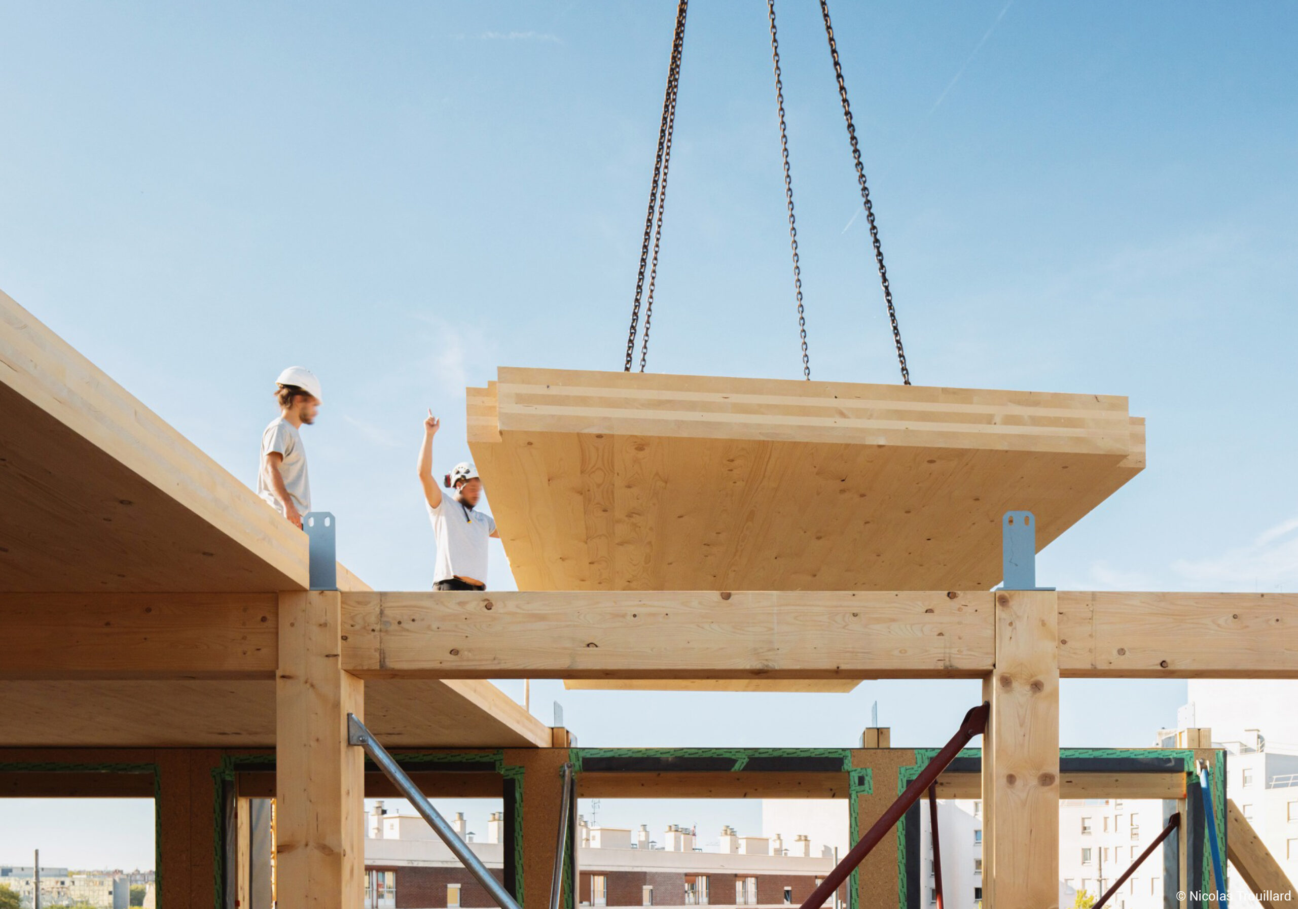 Résidence de logements en structure bois associant bois lamellé collé et CLT