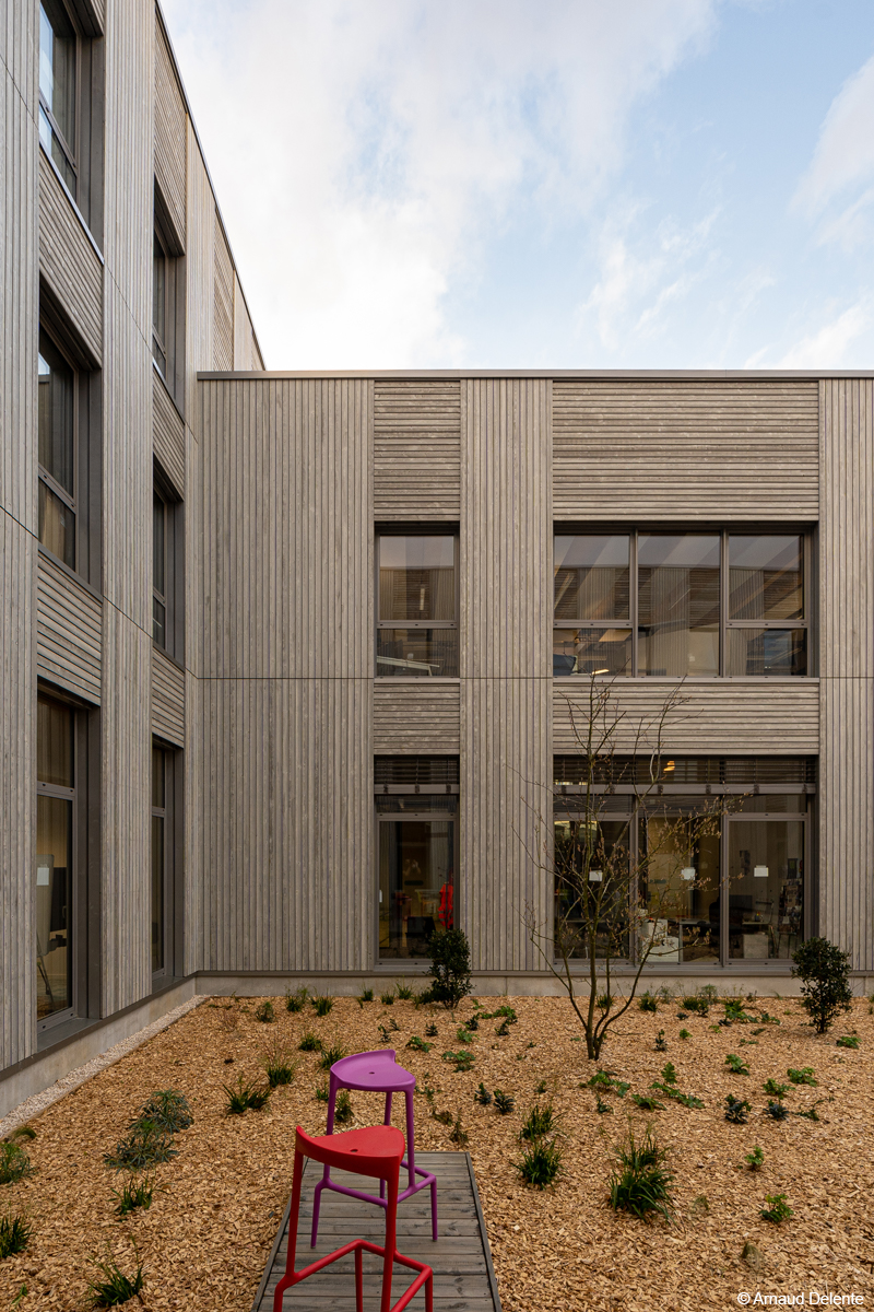 Lab Engie Crigen campus urban valley construction bois bois lamellé structure bois