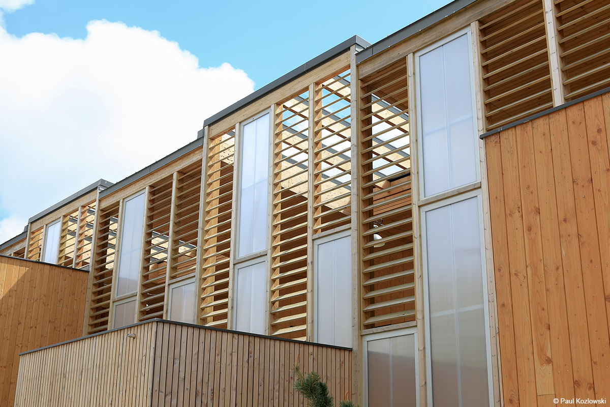 Logements participatifs en structure bois mixte charpente en bois lamellé planchers CLT et murs à ossature bois
