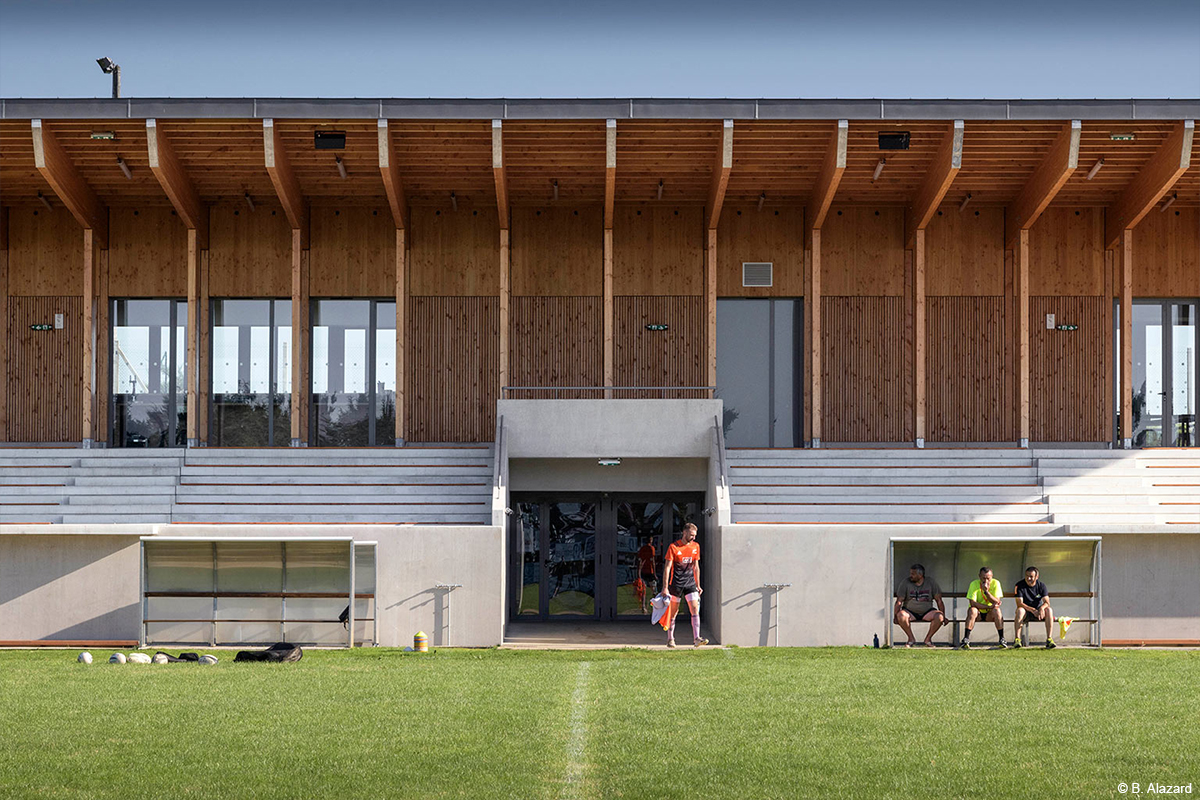 tribune de stade en bois lamellé collé construction bois