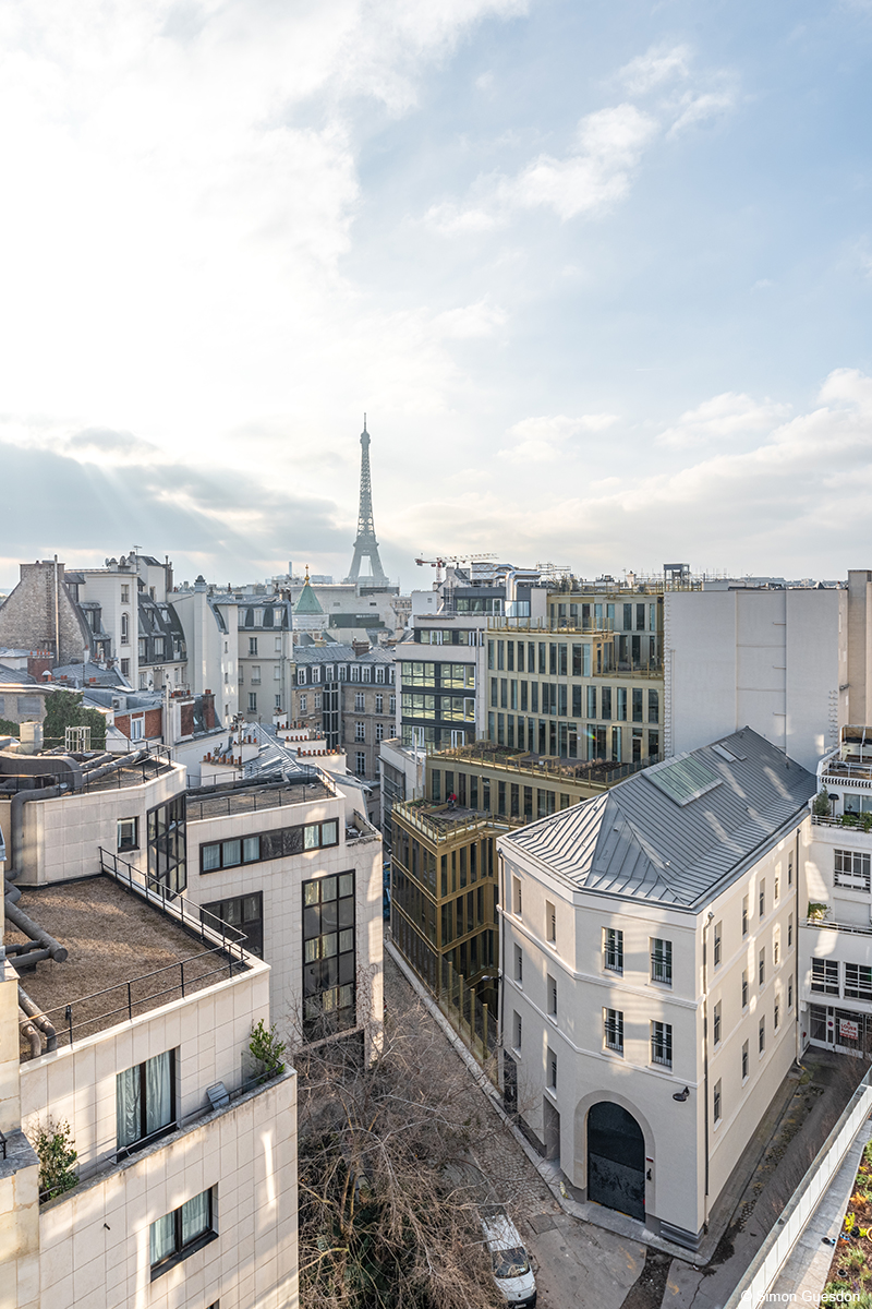 immeuble tertiaire structure en bois lamellé collé planchers CLT maison Bayard Paris
